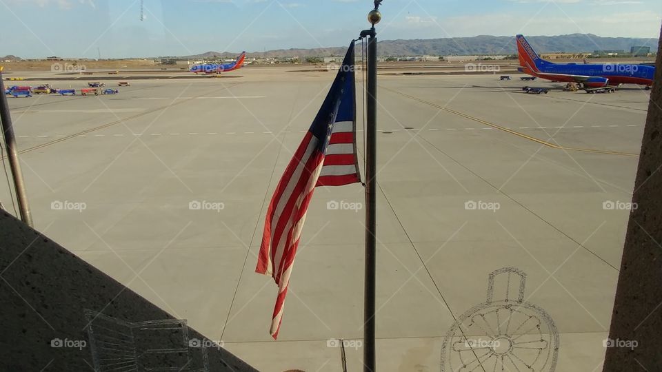 Old Glory in the desert
