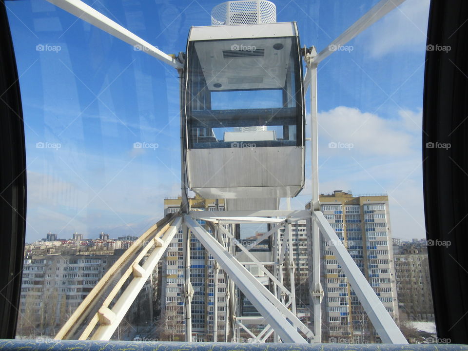 Ferris wheel is an attraction in the city of Voronezh, Russia