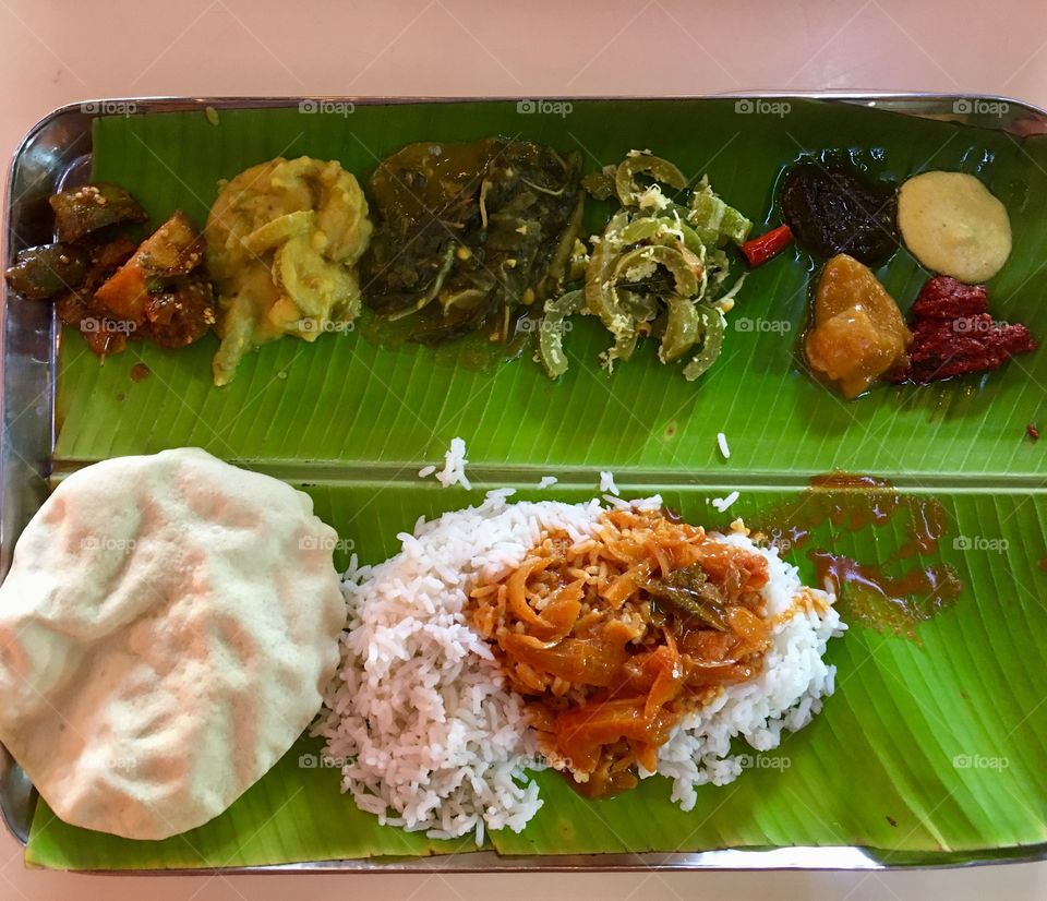 Banana leaf rice 