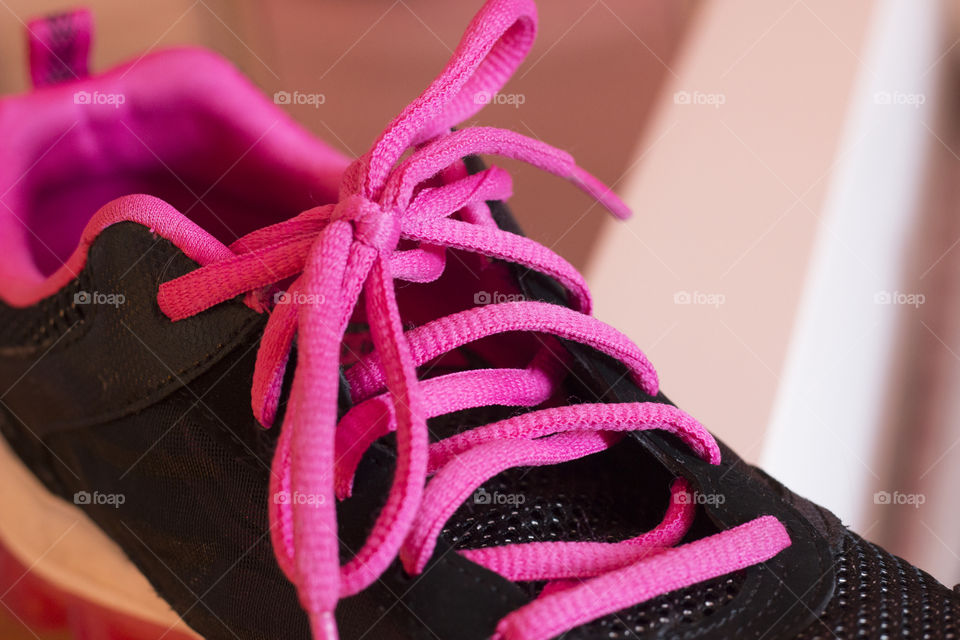 Pink shoe laces