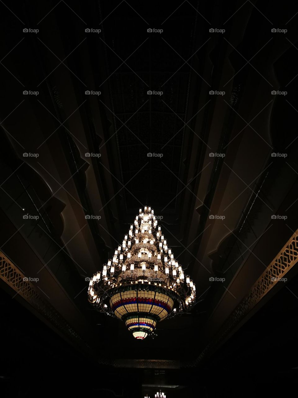 The ceiling of the building