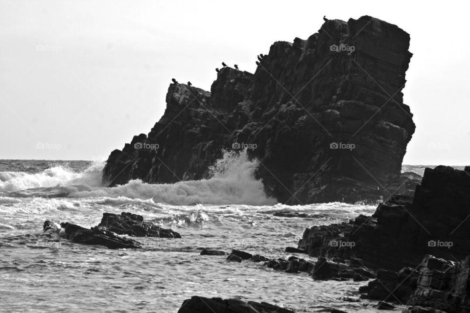Black Rock in the sea
