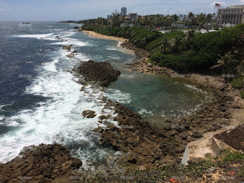 Beach view from Fort San Cristobal @ San Juan, Puerto Rico