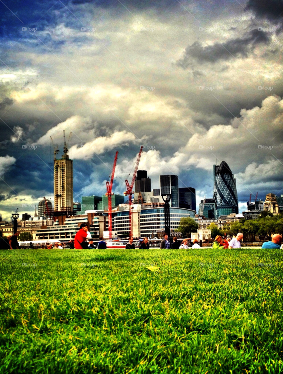 sky city people grass by westatom