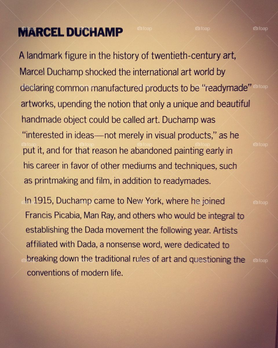 Marcel Duchamp - MoMA - Manhattan - New York City 