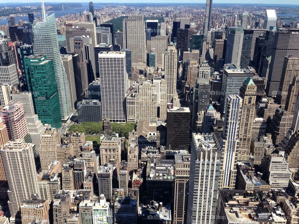 High angle view of New York City