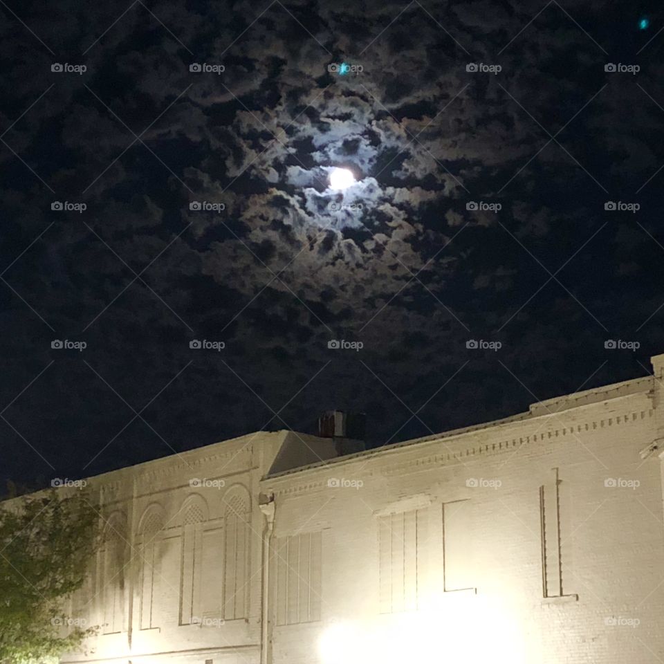 Moon Over Independence Missouri Square