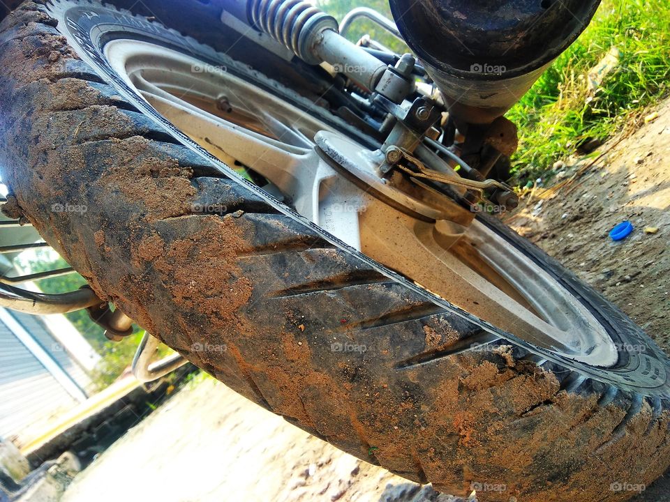 Wheel in mud high sharpness