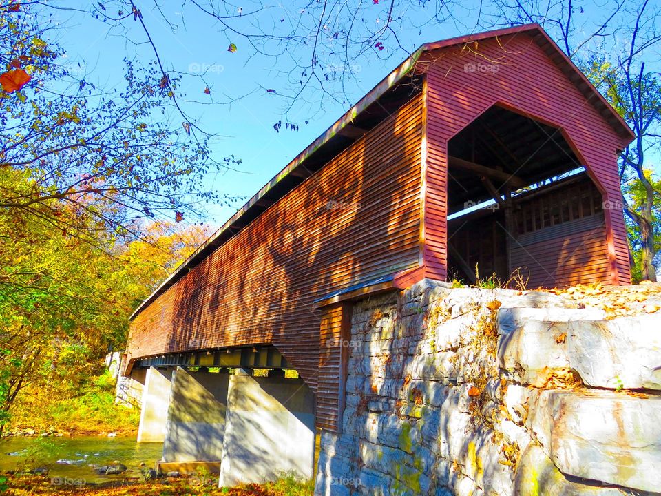 Covered Bridge in Autumn