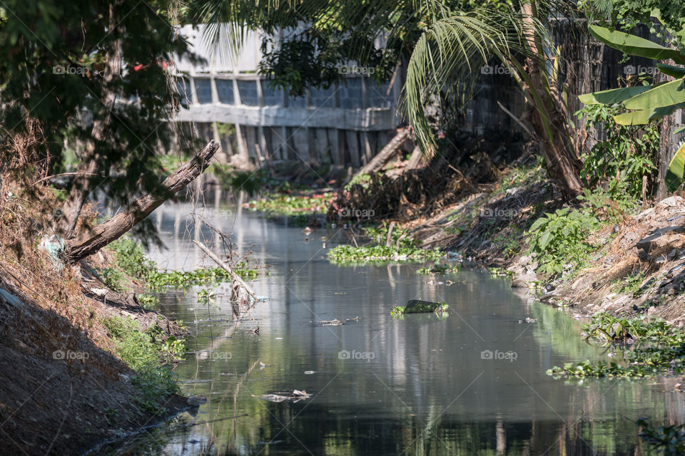 Canal with waste water