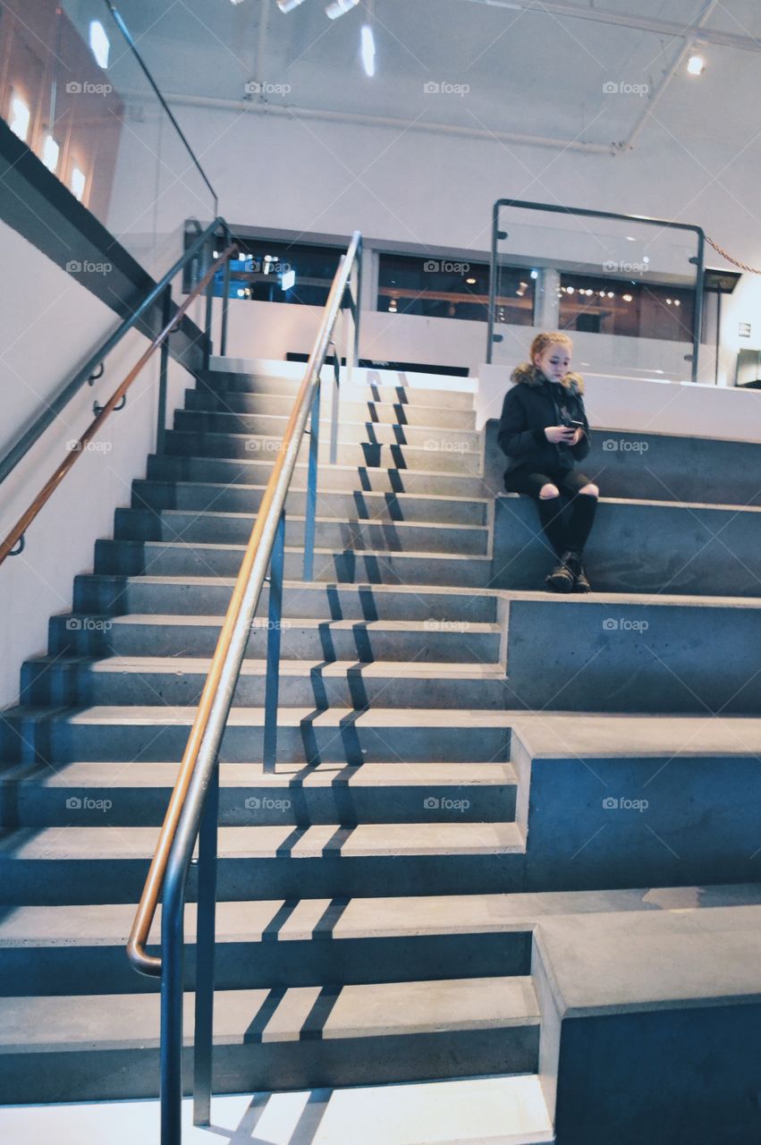 Step, People, Business, Indoors, Handrail