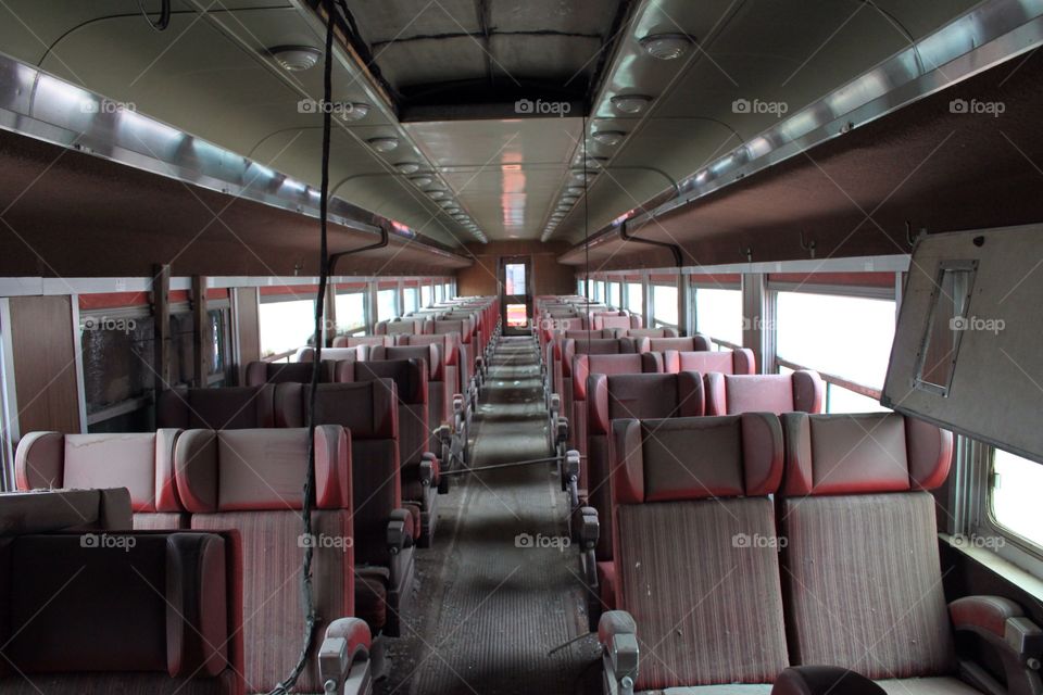 Inside an abandoned train