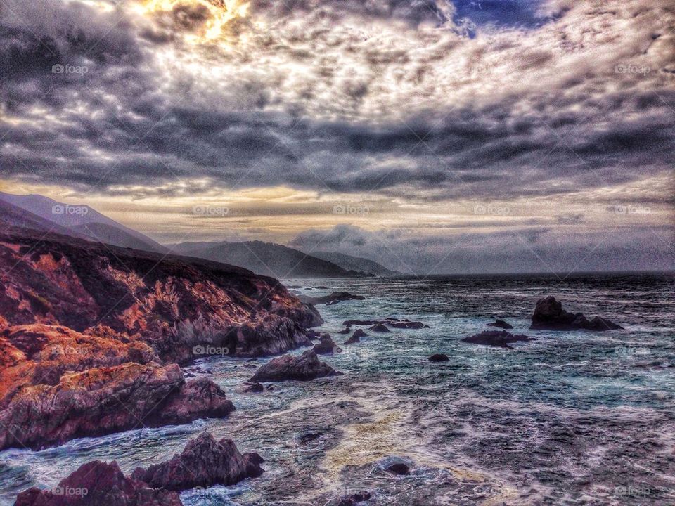 Sun rise in big sur, Garapada