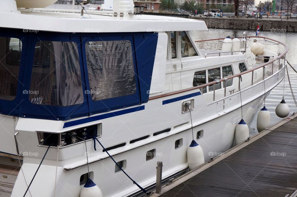 A ship at the harbour in Antwerp.