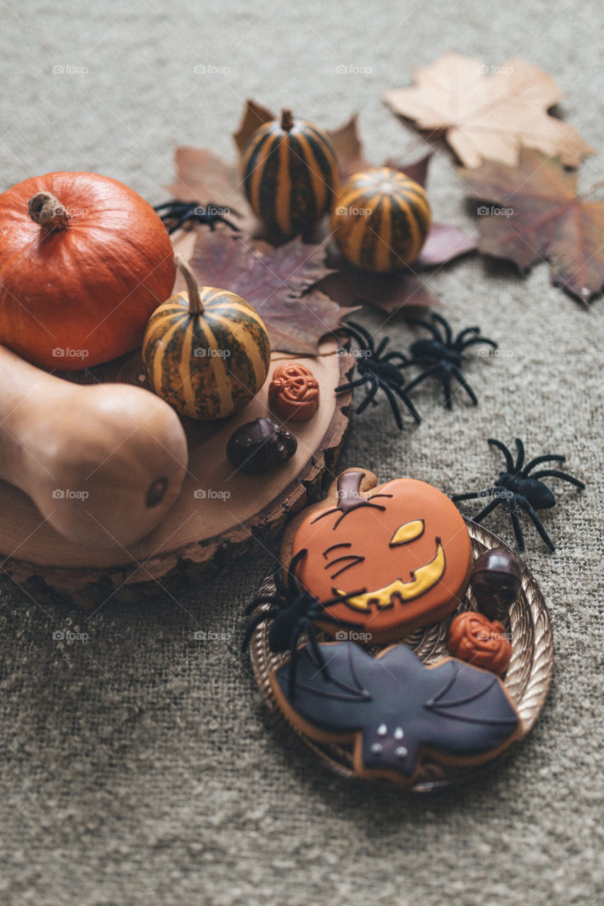 Flatlay for Halloween, top view