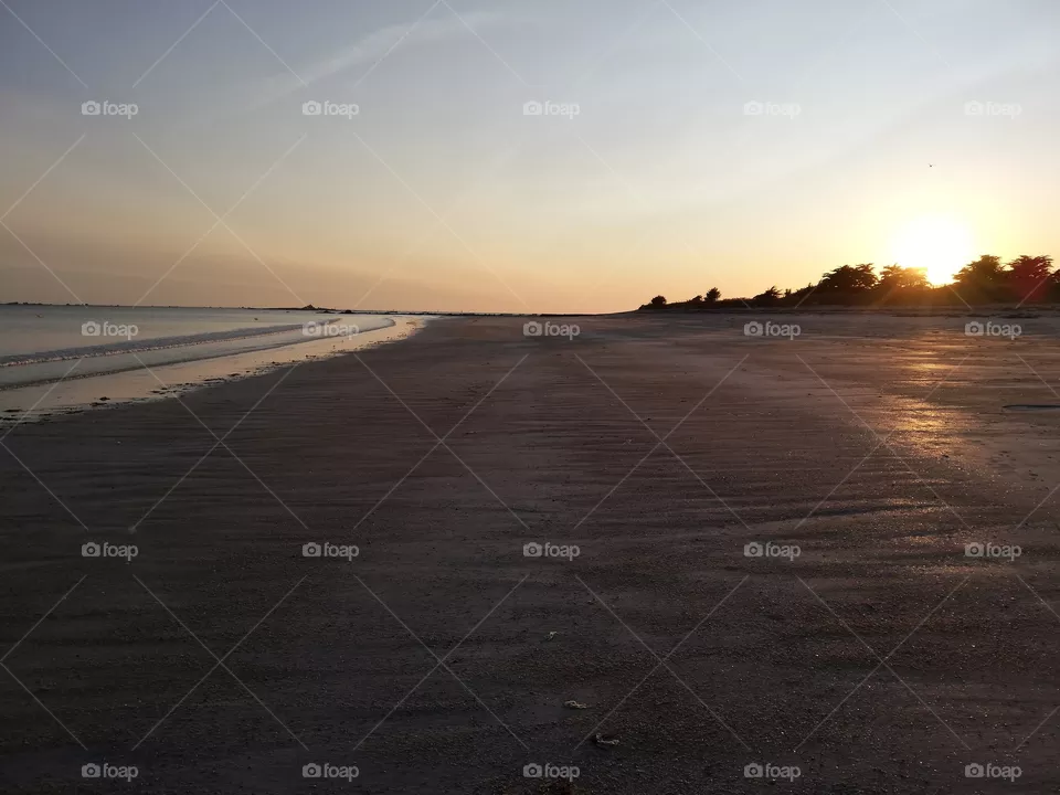 Plage en soirée