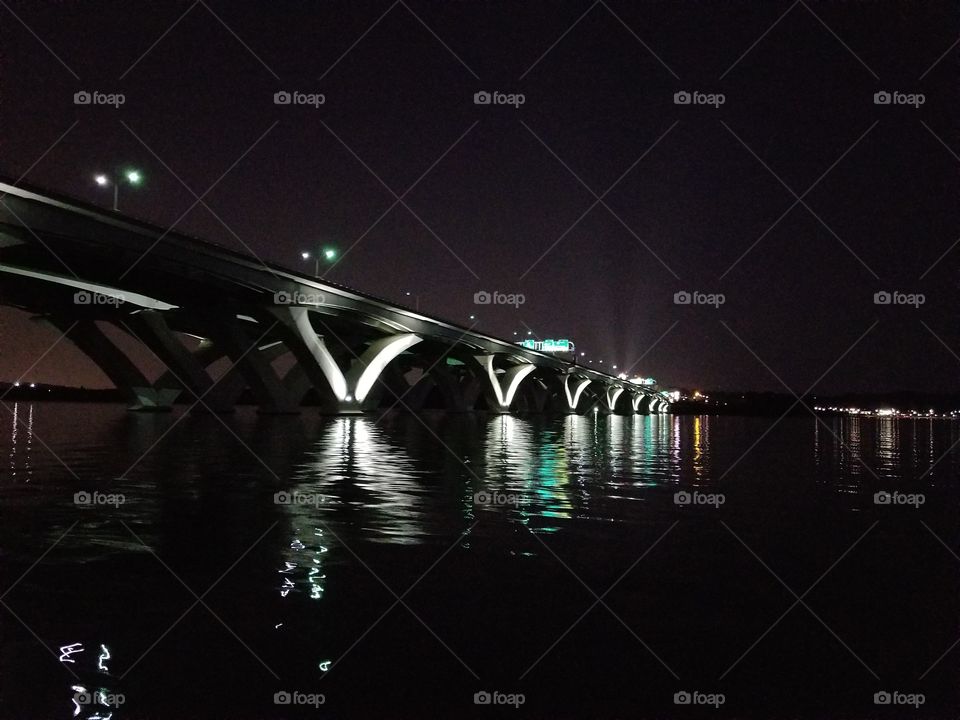 Bridge, Water, River, City, Reflection