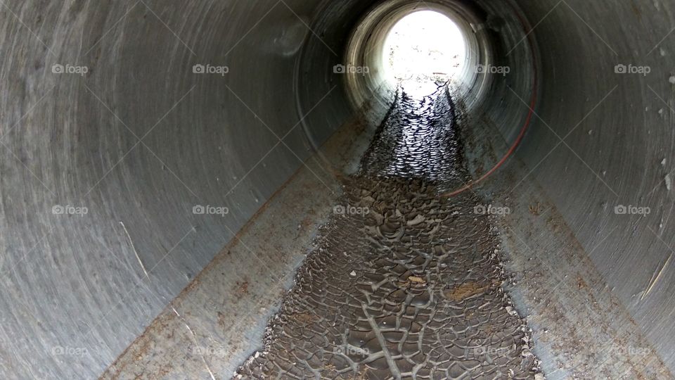 Dry tunnel in dark