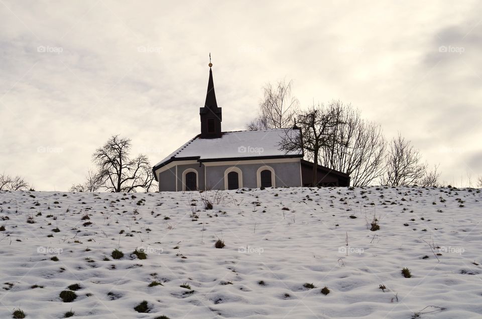 View of church against sky during winter