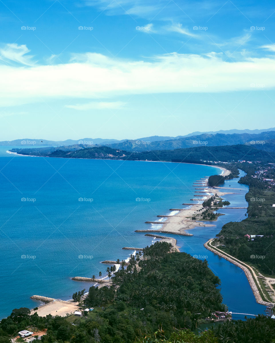 beautiful bay with layers of hills