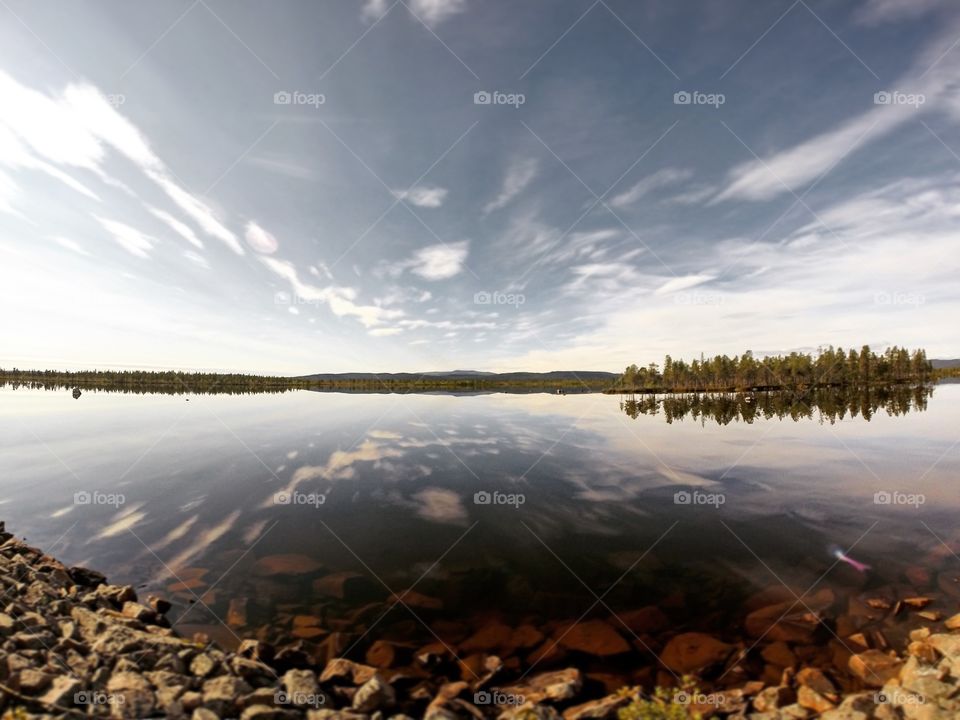 Reflective shot of a lake in Sweden taken with a GoPro Hero 3+