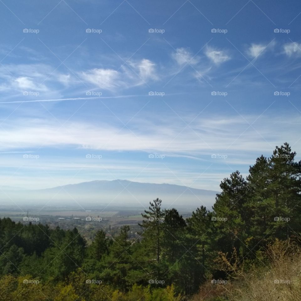 Landscape view with mountain