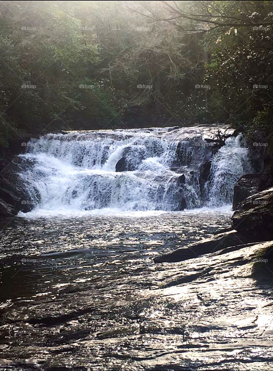 Huge, gorgeous waterfall in Northeast Georgia. 