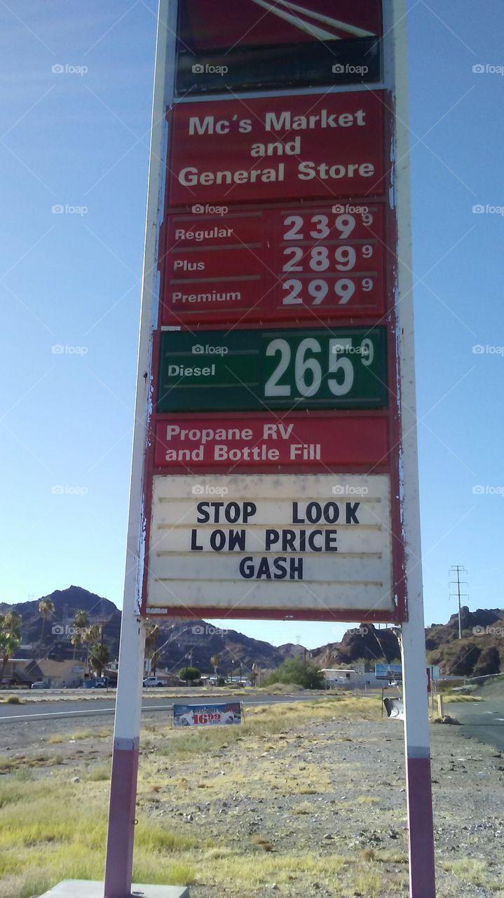 Misspelled sign at a Gas Station