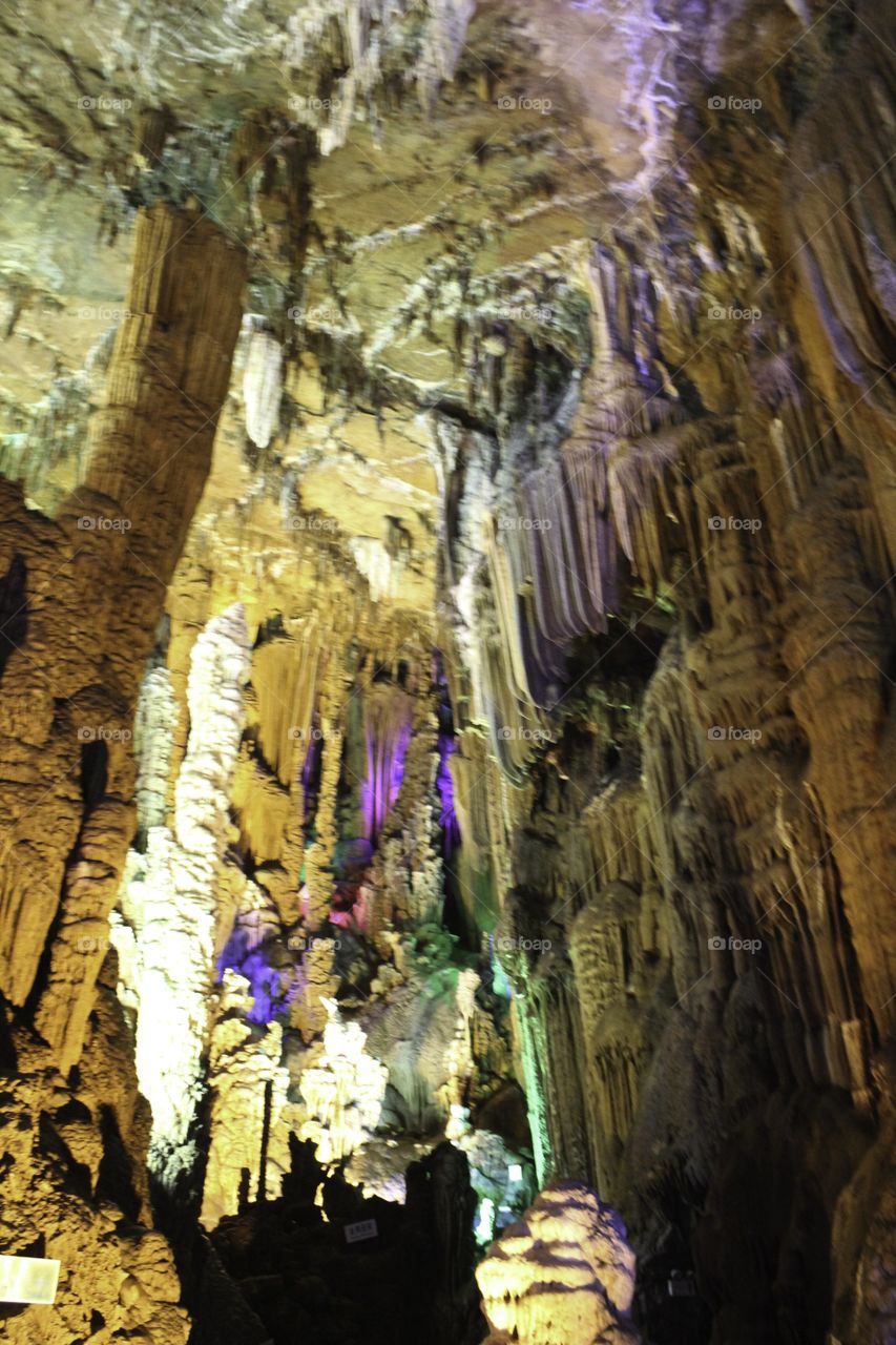 The stalagmite at the cave of Guilin city, China.