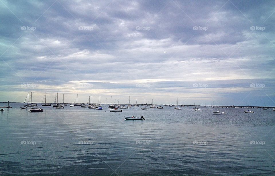 A gloomy day in Provincetown Harbor, Cape Cod, Massachusetts 
