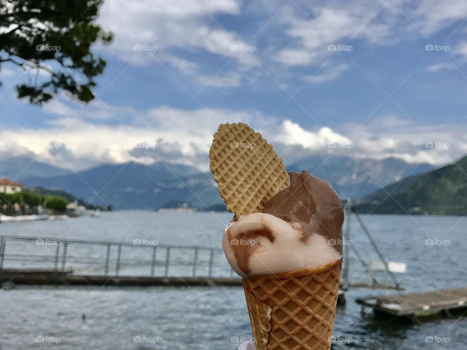 Gelato by Lake Como, Italy.