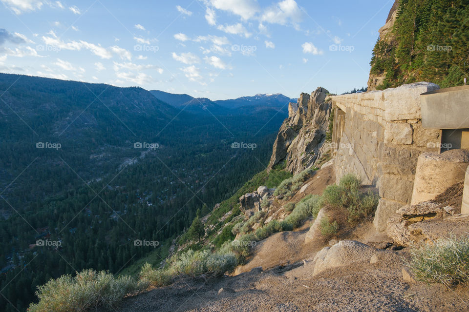 Over looking a cliff in Lake Tahoe 