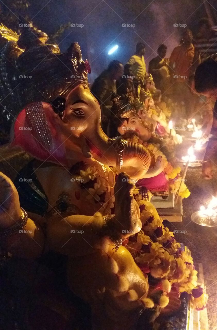 Ganesh Visarjan. Community Unity. Happiness health and weath.