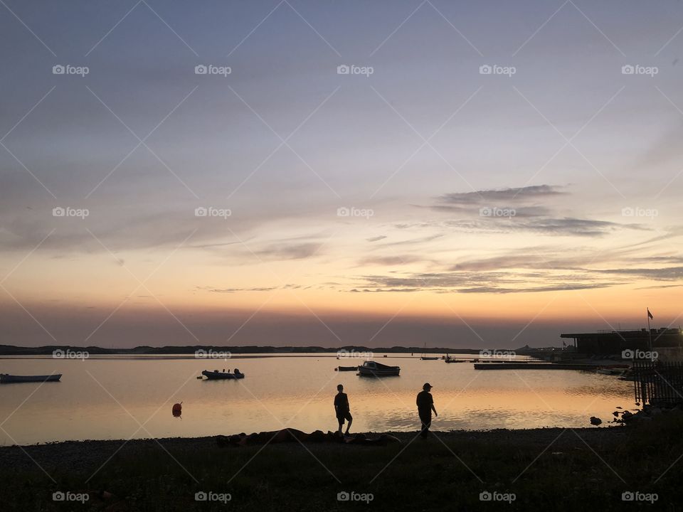 Chasing sunsets with silhouette people 2018 Crosby Merseyside 