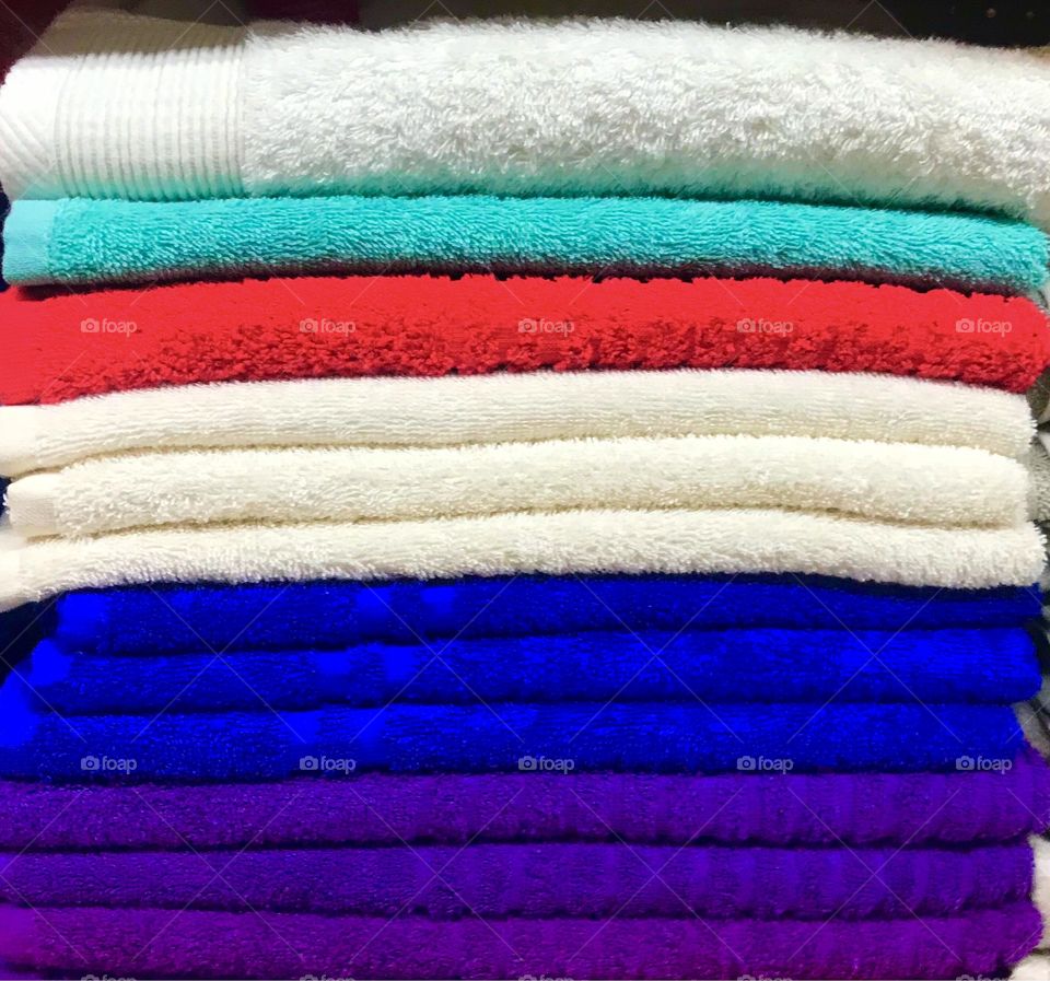 Towel white pest blue purple color cotton bath clean 