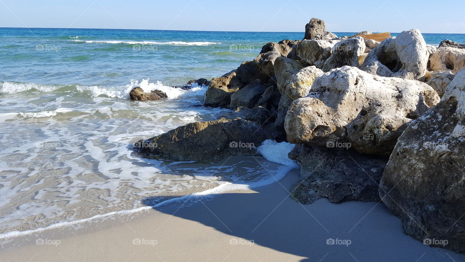 sea, sand and rock