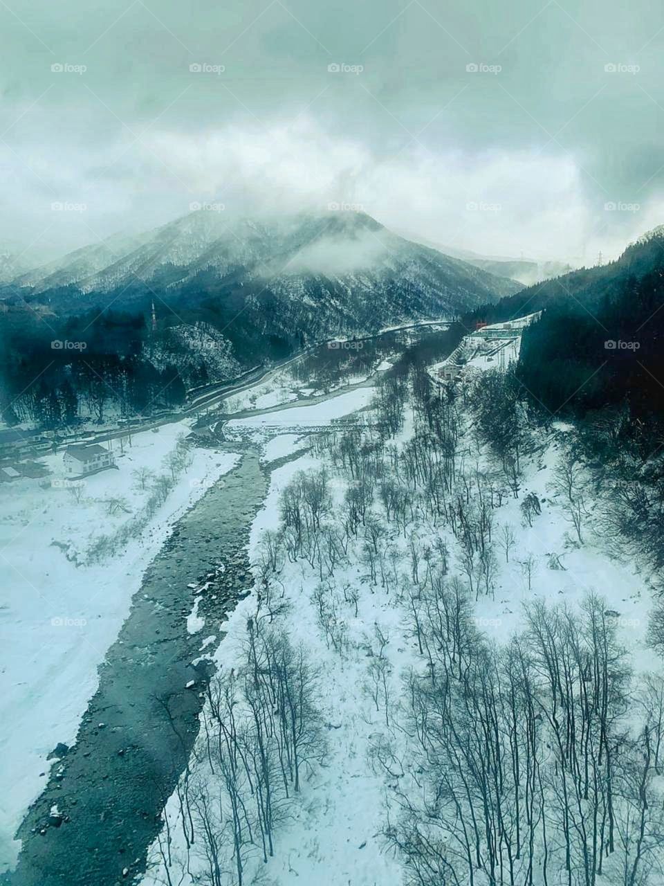 amazing view of winter snowfall season