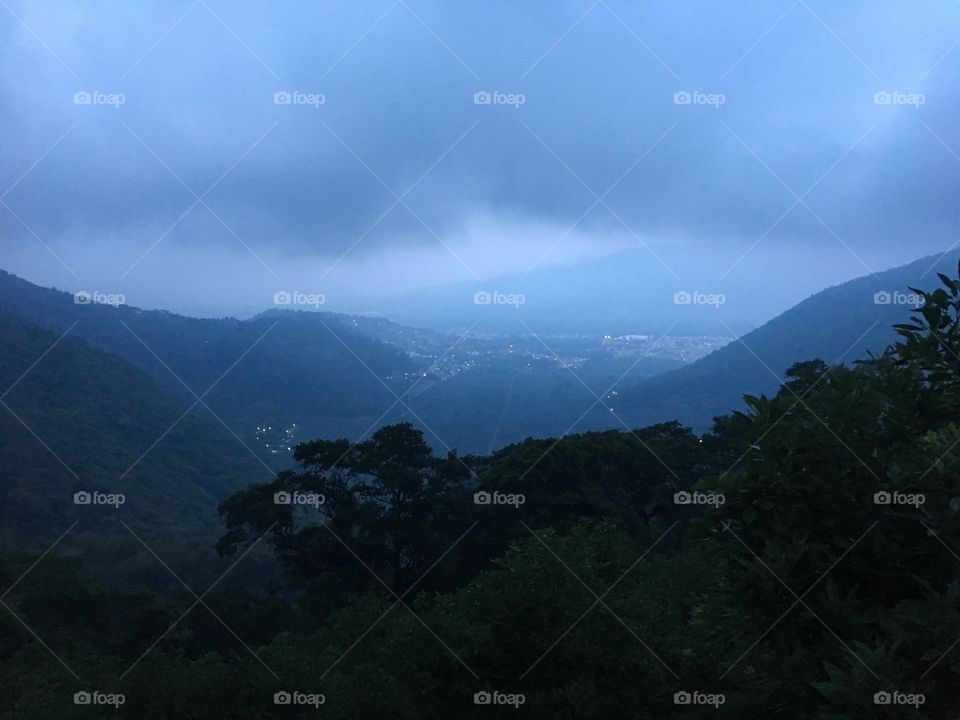 Mountain, Landscape, Sky, Tree, Fog
