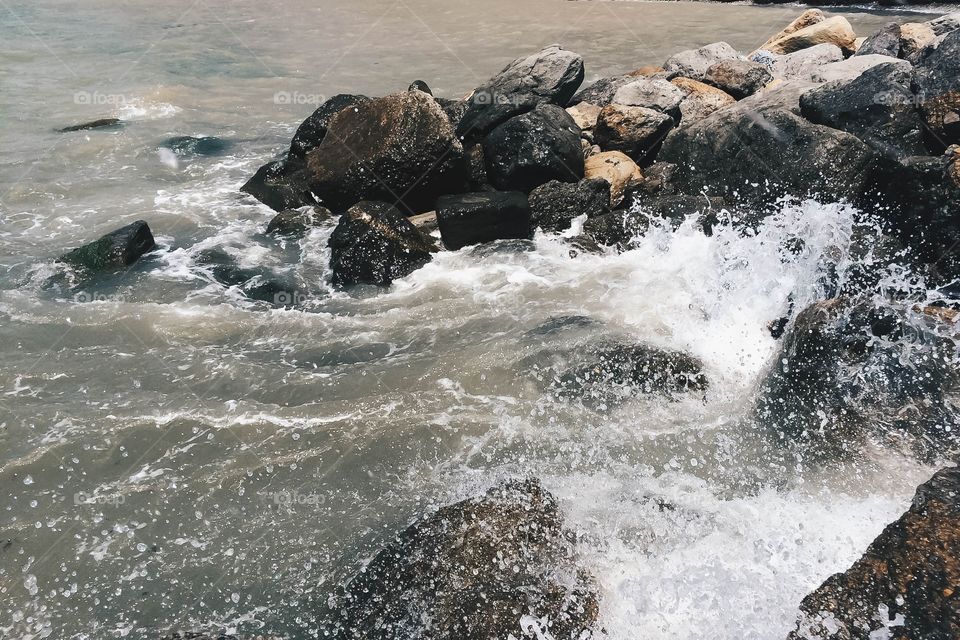 The Surf. Picture taken during the waves on the Black Sea 