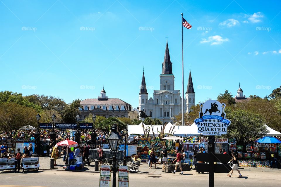 Jackson Square on the French Quarter fastival in New Orleans Louisiana USA 