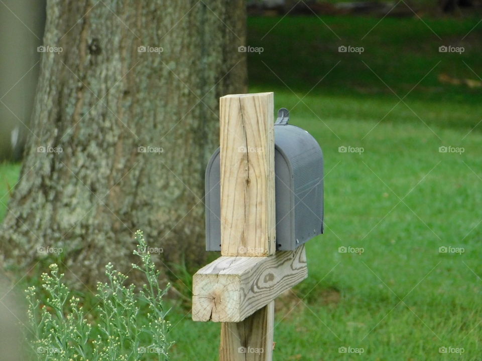 Rural wooden mailbox