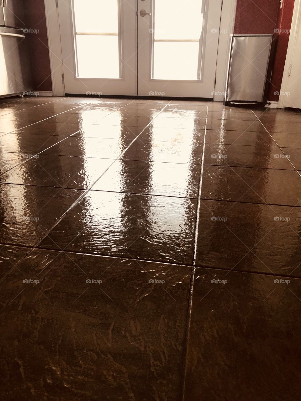Mopped floor