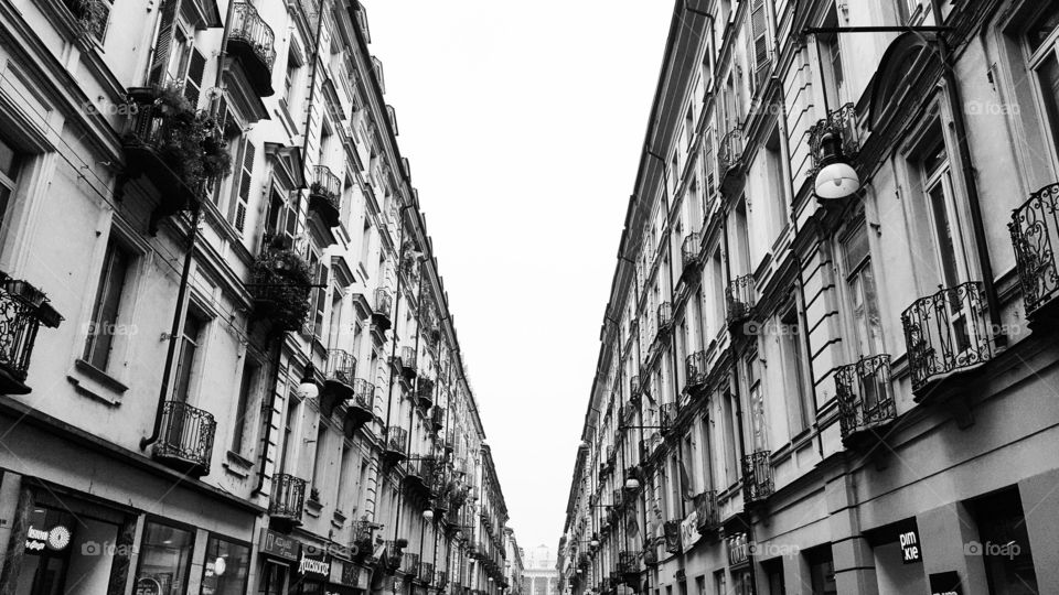 Street in Turin in Italy