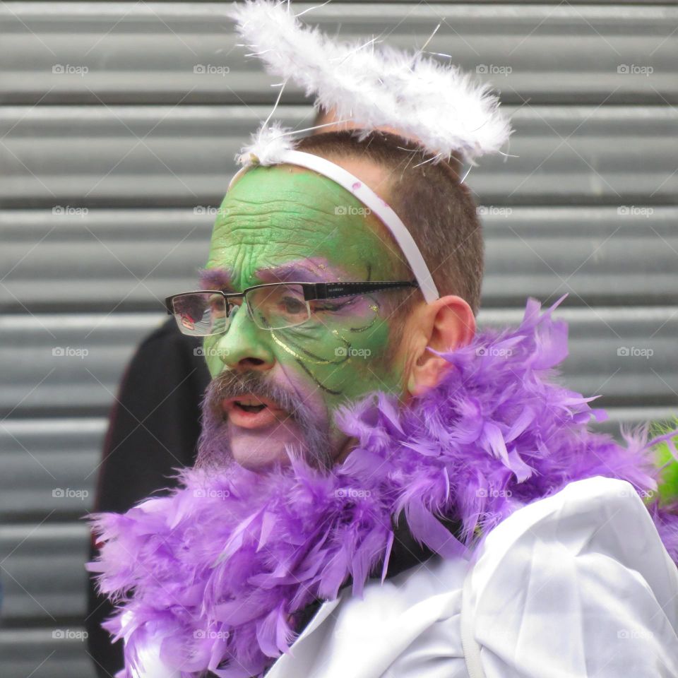 An angel during the Granville's Carnival