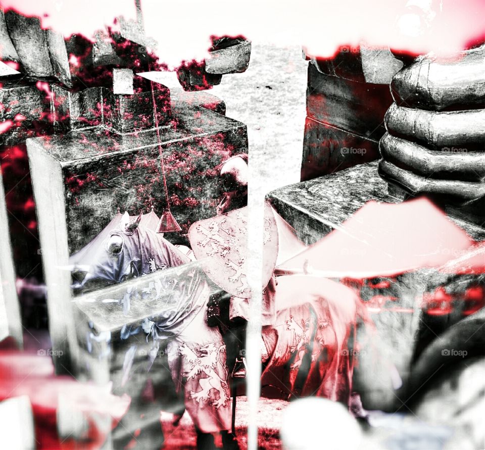 knight anvil. Knights in joust with anvil sculpture