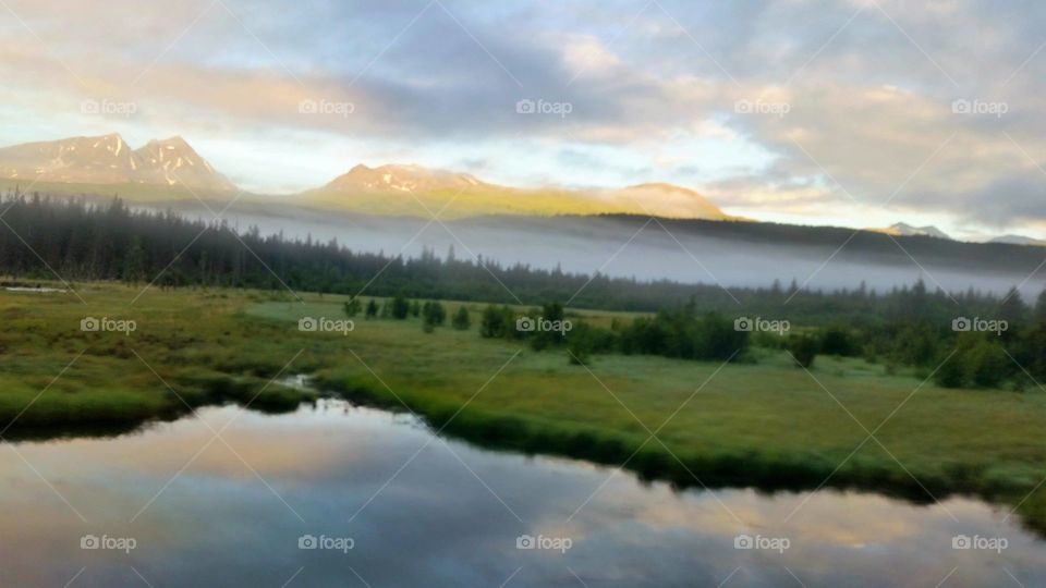 Foggy lake