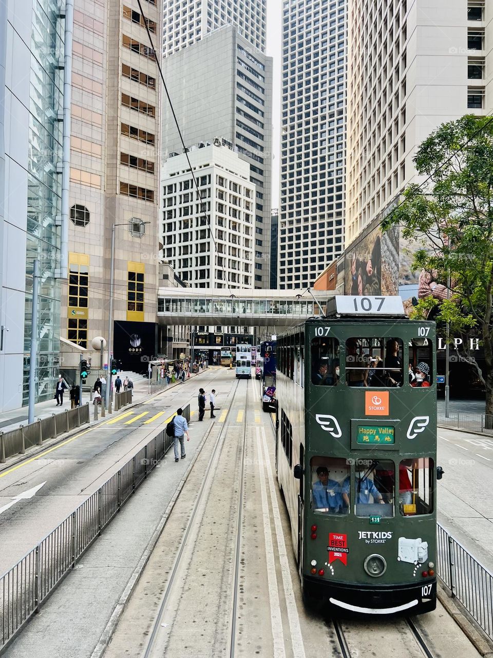 Tram in Hong Kong Island 