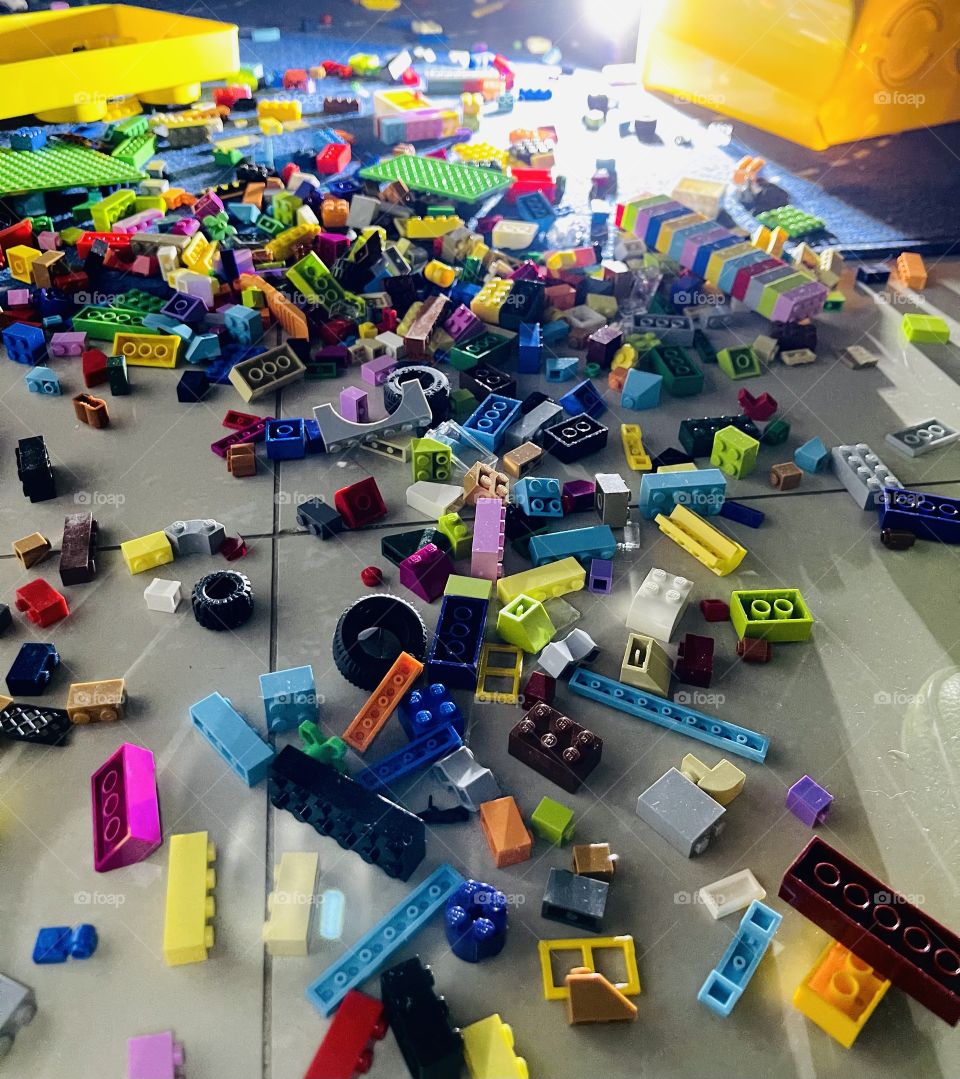 scattered Lego pieces 3