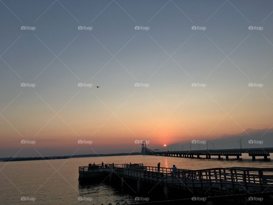 Sunset. Newport bridge. 
