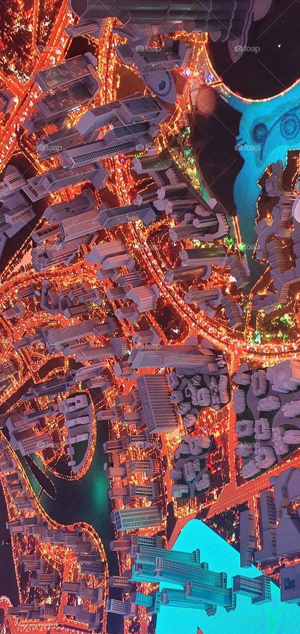 3D ceiling represeting virtual world in Dubai